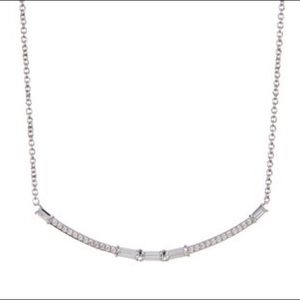 NADRI CZ Curved Bar Necklace